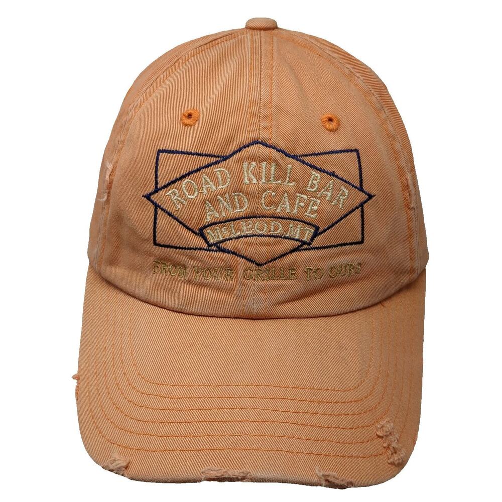 District Threads Baseball Cap Orange One Size Road Kill Bar Cafe McLeod MT Hat